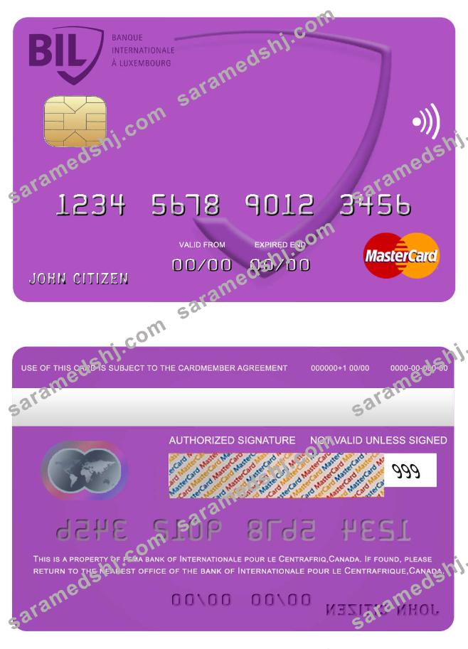 Canada Internationale pour le Centrafrique bank mastercard